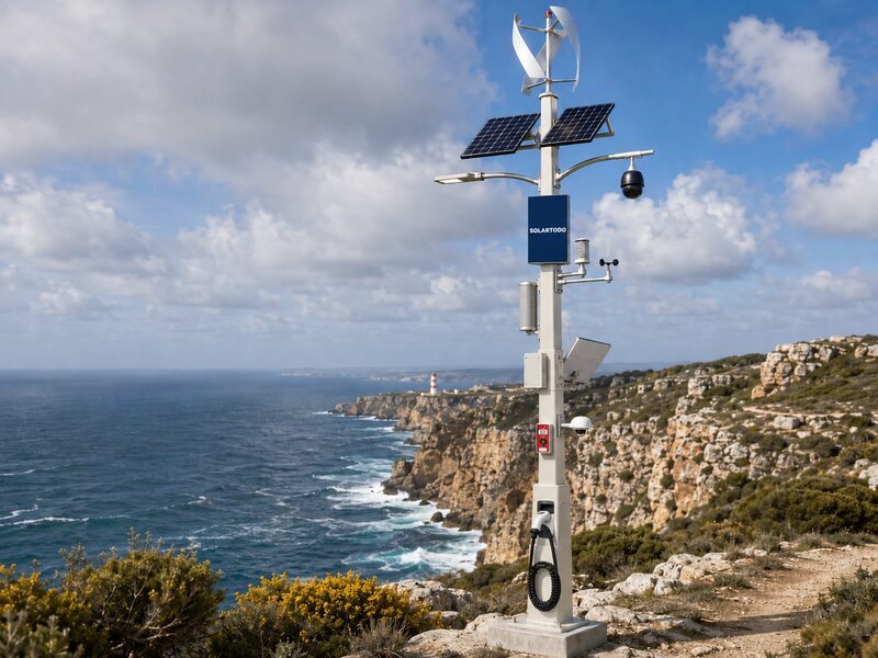 Coastal & Off-Grid wind-solar hybrid pole