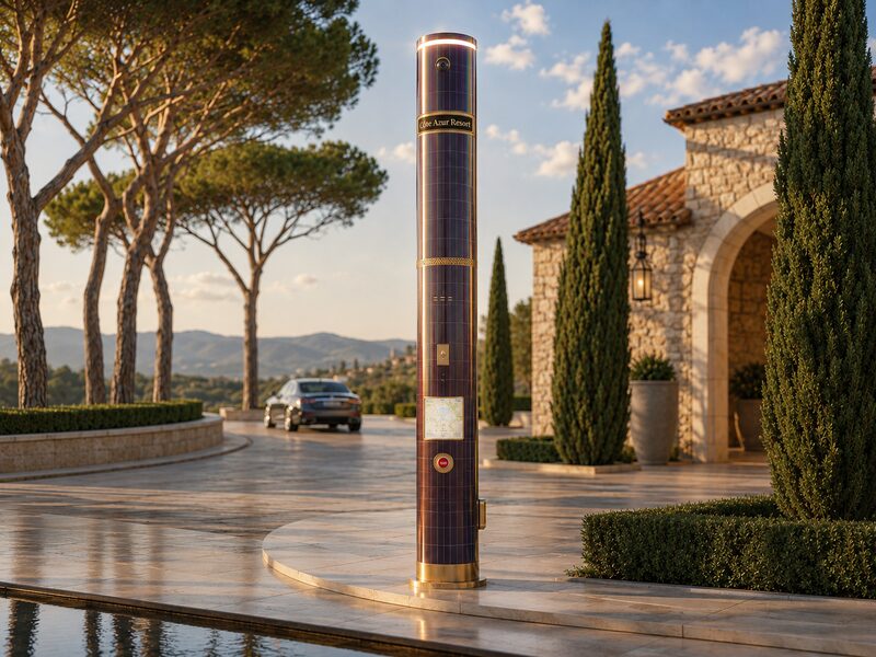 CIGS architectural cylindrical pole